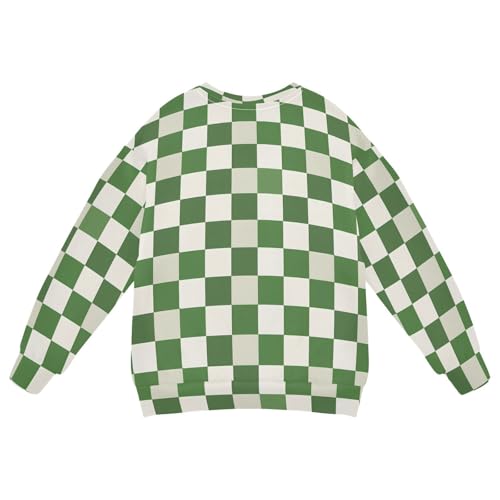 Classic Plaid Sweatshirt for Kids Long Sleeve Pullover Girls Boys Fleece Lined Tops Lounge Outfits2