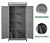Outdoor Wooden Storage Shed with Metal Top, Tall Vertical Tool Cabinet for Backyard Garden Patio Lawn