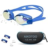 AIKOTOO No Leaking Nearsighted Swim Goggles Unisex-Adult
