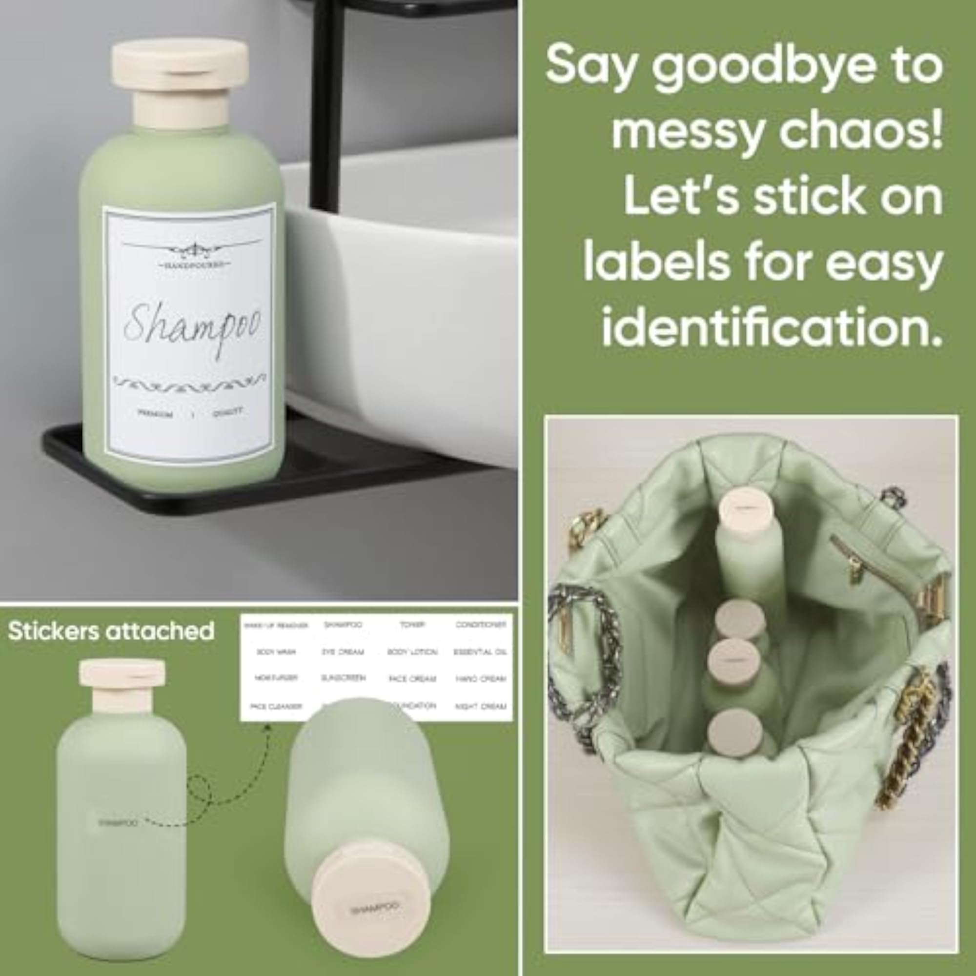 Travel Bottles Essentials for Toiletries, Refillable Containers