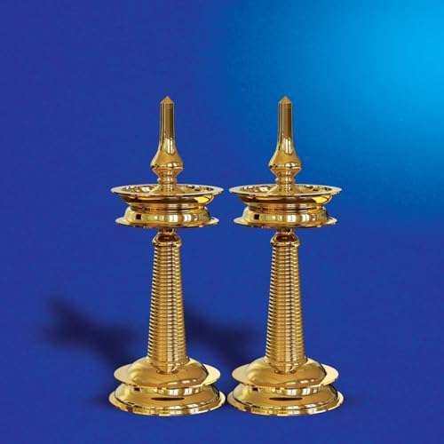 Paire De Vilakku Kerala Kuthu Style Bambou - Argent Sterling 925, Sanskreeti