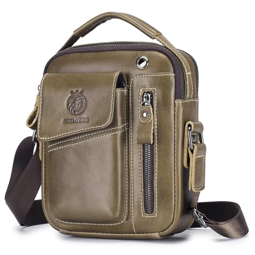 Image of Leather Shoulder Bag for Men Small Mens Crossbody Bag Purses Handbags | Small