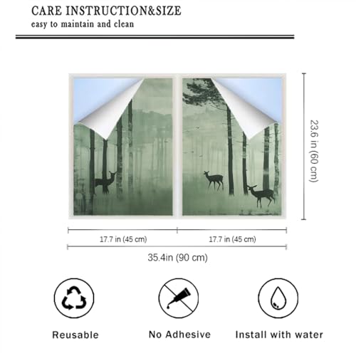 Vinilo decorativo plegable para privacidad en ventanas 17.7x23.6 in x 2 piezas miniatura 2