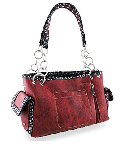 Zzfab Embroidered Concealed Carry Rhinestone Studded Skull Purse in 6 colors2