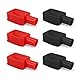 Batteriepolabdeckung, HERKINDNESS 6 Stück Gummi Batterie Polabdeckung, Positiv Negativ Batteriepol Abdeckungen, Isolierung Autobatterie Polabdeckung, für Autos, E-Bikes, Lkws