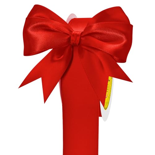 Image of Double Face Red Satin Ribbon 1-1 /2 inch X 50 Yards Polyester Red Ribbon for Gift Wrapping Very Suitable for Weddings Party Hair Bow Invitation Decorations and More