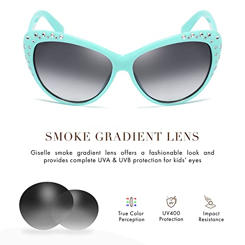 Image of Giselle Kids AGE 6-14 Rhinestone Cat Eye Sunglasses