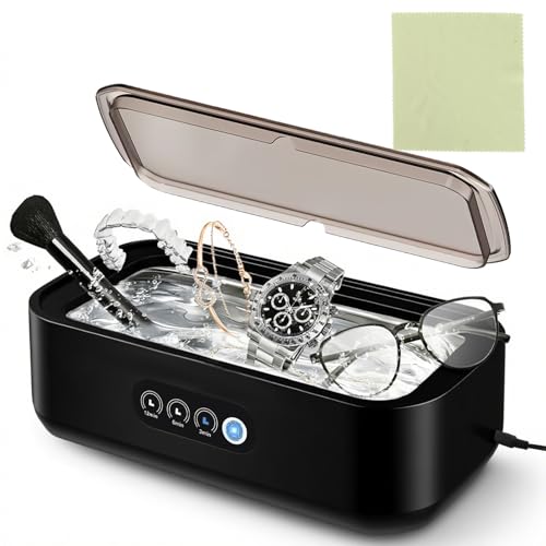 Nettoyage ultrasonique 49kHz haute fréquence avec la machine compacte noire de 650ml