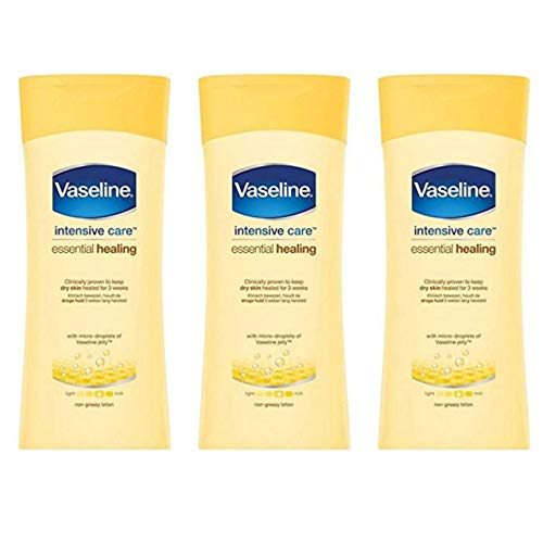 Vaseline Intensive Care Body Lotion, Essential Healing Dry Skin Repair, Pack of 3, (13.53 Oz / 400ml Each)