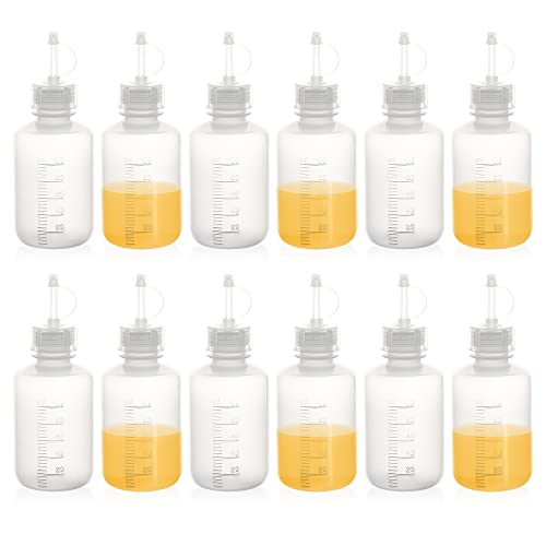 ULAB 12pcs Vol.125ml/4.2oz Drop Dispensing Bottles, LDPE material, PP Cap and Screw Cap, Laboratory drip Bottle, Watercolor Pigment Bottle, Ink Discharge Bottle, UDB1005