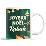 Planetee Tasse Nol Rabah | Mug prnom homme Ide Cadeau de Nol original Vert