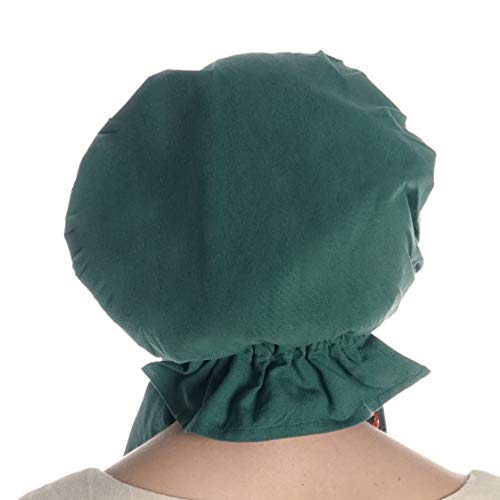 HEMAD Lady Bonnet with tie Green Pure Cotton - Image 4