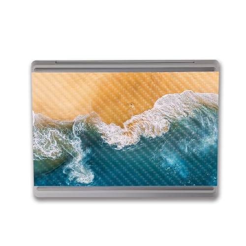 Image of MightySkins Carbon Fiber Skin Compatible with Microsoft Surface Laptop Go 3 (2023) Full Wrap Kit - Sea and Sand | Protective, Durable Textured Carbon Fiber Finish | Made in The USA