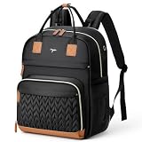 Tonyeee Diaper Bag Backpack - Extra Large Diaper Backpack for 2 Kids Twin, Travel Baby Bags for Mom Dad 25-37L Expandable with Changing Pad, Quilted Pure Black