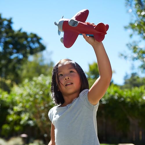 Image of Green Toys Airplane - Bpa Free, Phthalates Free, Red Aero Plane for Improving Aeronautical Knowledge of Children. Toys and Games