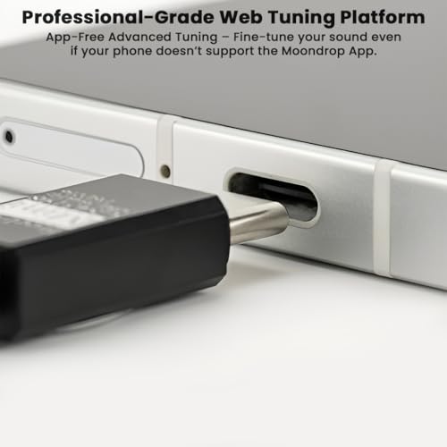 Image of MOONDROP FreeDSP Mini Portable DAC & Amp with Flagship CS43198 Chip, 32bit /384kHz PCM, Support DSD256 with High-Res Mini DAC & Amplifier, One-Button EQ and Web Tuning Tool Type-C Audio Adapter