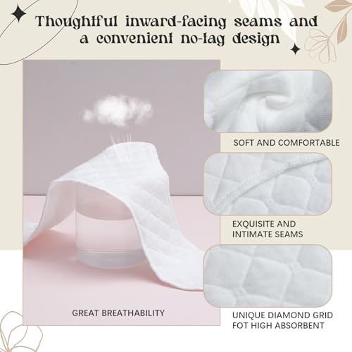 Boyiee 4 Pcs Reusable Cotton Bra Liners Under Bra Liners to Absorb Sweat Under Breasts Sweat Absorber Pads4