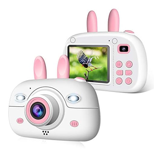2NLF Camara para Niños Cámaras Digital de Video para niños Cámara Digital 2.4Pulgadas LCD 8MP 1080P HD Juguetes para Niña de 3-10 años con Tarjeta de 16GB SD