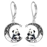 Chat noir/chauve souris/araignée/citrouille/loup/cardinal rouge en argent 925 pour femme Boucles d'oreilles pendantes Lune Animal Bijoux Cadeaux pour femmes, Argent sterling, Pas de gemme