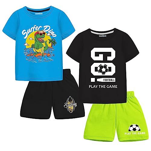 Image of Trampoline Boys Regular Fit T-Shirt and Shorts Set -Pack of 2