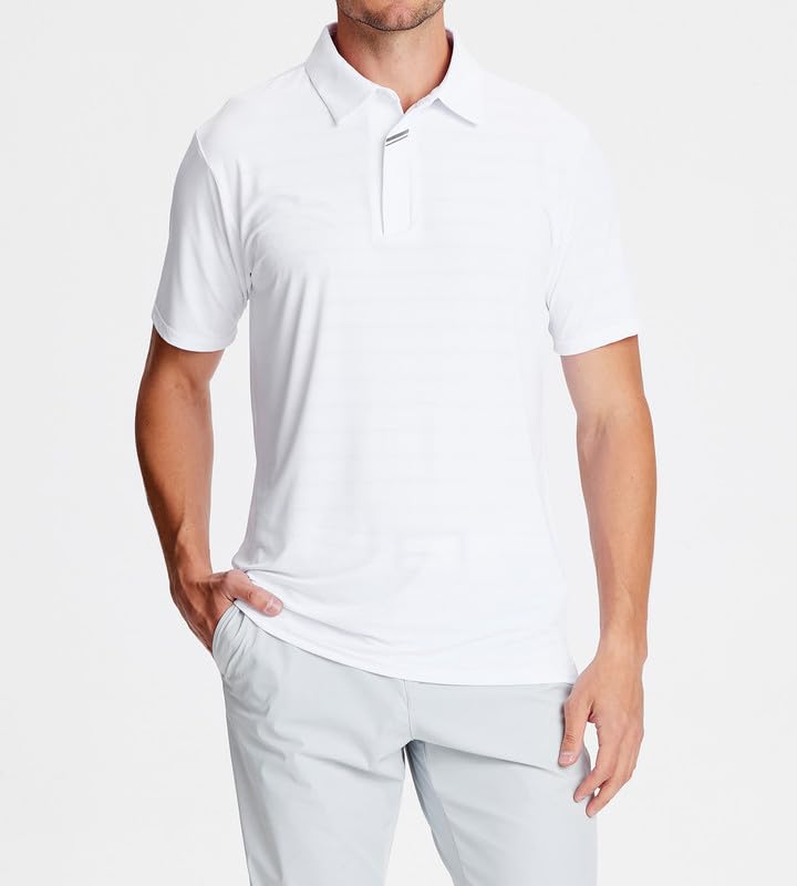 Image of Damipow Premium Golf Shirts for Men Dry Fit Performance Polo Short Sleeve Collared Shirt