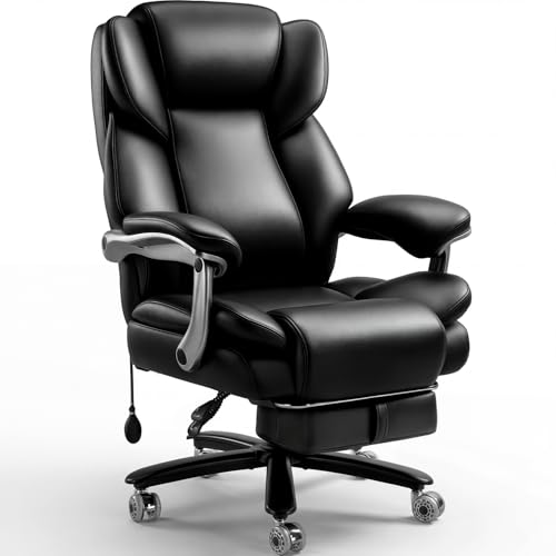 Image of Indulgear 500lbs Heavy Duty Comfy Office Chair, Reclining Big and Tall Office Chair for Heavy People, High Back Executive Chair with Adjustable Lumbar Support,Pocket Spring Cushion