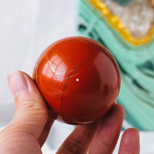 Esfera de cuarzo rojo con base para estantes sin estabilidad 7
