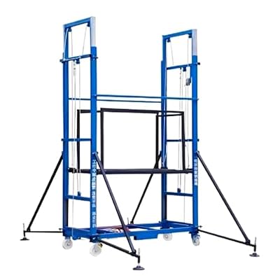 DCHOOD Scaffolding Platform Folding Construction Ladder Automatic Electric Scaffold Lifting Machine, with Remote Control, Elevated Mobile Working Platform Lift Table with Rolling Wheels Scaffold