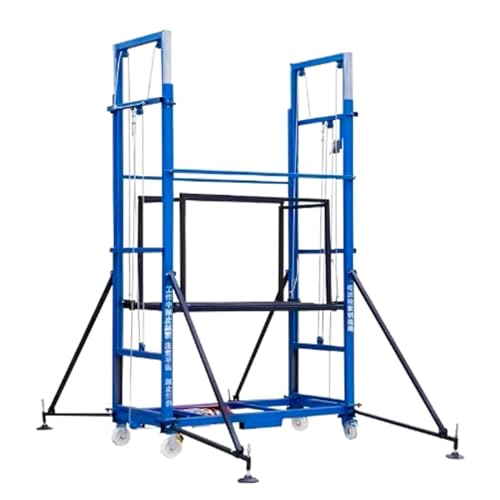 Folding Construction Ladder with Remote, Mobile Platform