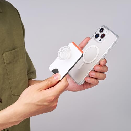 Image of PopSockets Phone Wallet for MagSafe, Phone Card Holder with Grip, White - White Clear