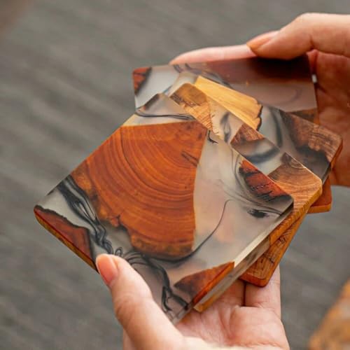 Dessous de verre en bois pour table basse et tapis de boisson résistant