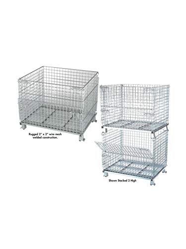 Nashville Wire Folding Wire Container GJR5, 32x20x21, 1000 Lb. Capacity