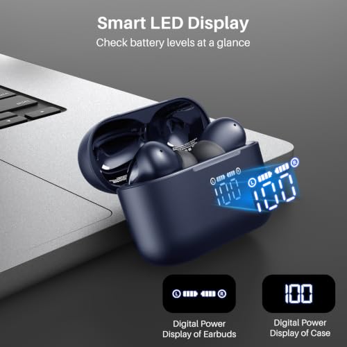 Image of TOZO T20 Wireless Earbuds Bluetooth 5.3, LED Display Case, 97H Playtime | 10mm Deep Bass Sound, Dual Mic ENC Clear Calls, IPX8 Waterproof, Wireless Charging, Comfortable Fit Ear Buds For Daily Use