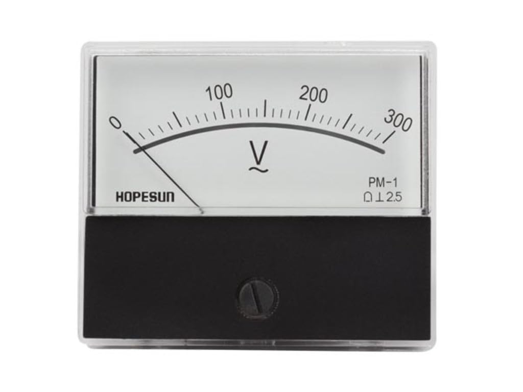 Velleman Panel-Voltmeter, analog, zum Einbauen, zur Messung von Wechselspannungen bis 300 V, mit Nullregler, 60 mm x 47 mm