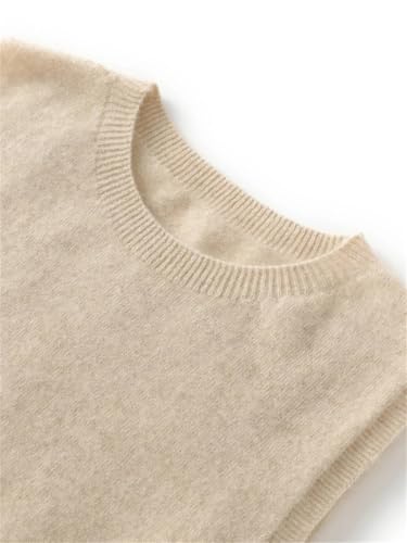 Women Woolen Crew Neck Sweater Vest Solid Sleeveless Casual Ribbed Pullover Knit Waistcoat3