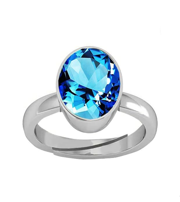 Bague topaze bleue réglable : finis les problèmes de taille avec le plaqué argent