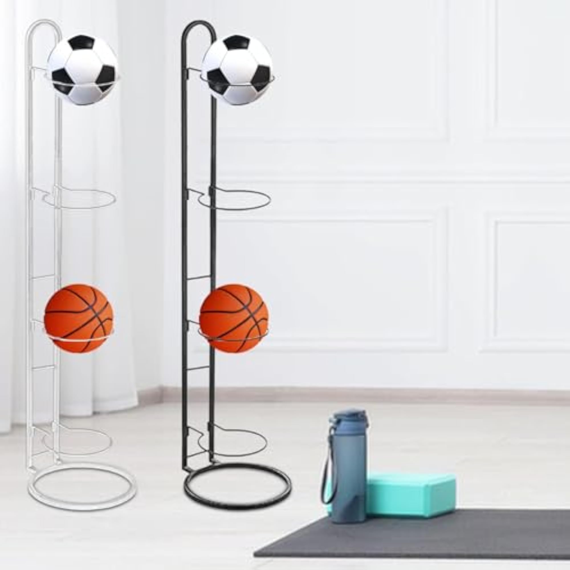 Vertical Ball Storage Shelf for Indoor Living Room