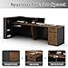 YTElantivo L-Shaped Reception Desk with Counter, 1-Inch Thick Board, Lockable Drawers & Keyboard Tray, Heavy-Duty Front Desk for Office, Salon, Hotel & Clinic