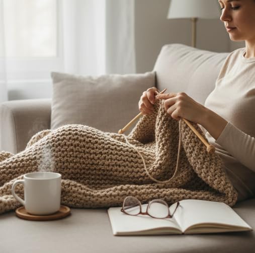 Image of ProKart Premium Blankie Wool, Plush & Cuddly, Chenille Yarn Supersoft Hand Knitting Wool Ball | Blanket Thick /Mottu Yarn Ball Suitable for Hand Knitting and Crocheting for Baby, Adult, Sweaters, caps, Throws, Home Furnishing, Scarves, Blankets (Sand, 100gms x 1 Pack)