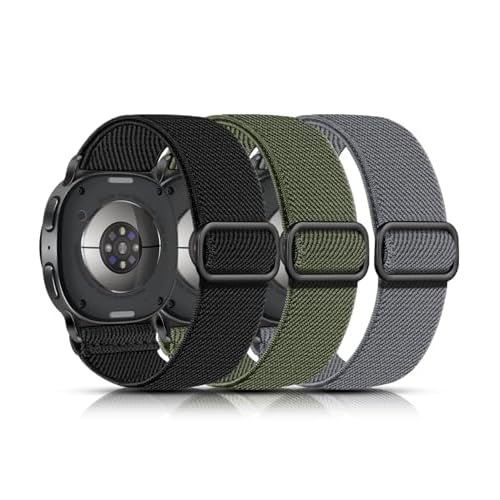 Lerobo Elastic Bands Compatible with Samsung Galaxy Watch 8 7 6 5 4 40mm 44mm/Galaxy Watch 8 Classic 6 4 Classic 43mm 47mm 42mm 46mm/5 Pro Band 45mm/Active 2,3 Pack 20mm Adjustable Nylon Spo