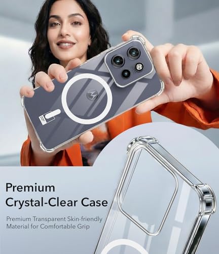 Image of Jkobi Shockproof Crystal-Clear Back Cover for Motorola Moto Edge 50 Neo (Magsafe Wireless Support | Drop & Camera Protection | Hard Polycarbonate)