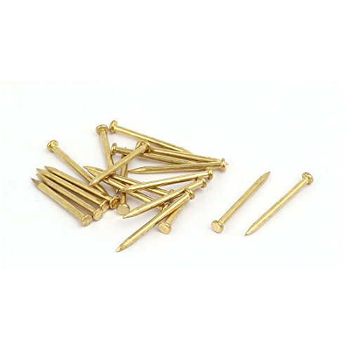 Aexit 1.3mm x Fastener 18mm Carbon Steel Round Head Siding Wall Cement Nail Bronze Tone 20pcs Model:71as76qo262