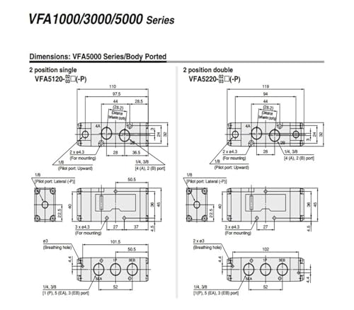 Électrovanne VFA5120-03 série VFA5000 pour commande pneumatique 3/8