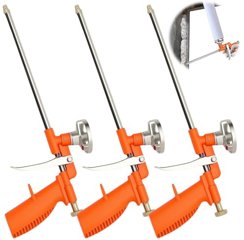 PU Schaumpistole aus Metall,3 Stück Bauschaumpistole,Schaumpistole Bauschaum Pistole PU Schaum Pistole für Pistolenschaum Montageschaum Bauschaum,Bauschaumpistole für den Heim und Bürogebrauch