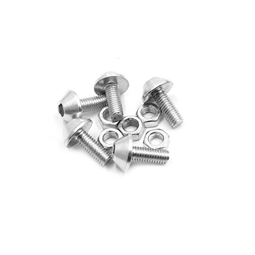 uxcell 5Pcs M6 Aluminum Alloy Hex Socket Head Motorcycle Bolts Screws Nuts Silver Tone