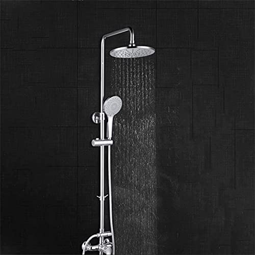 Système de douche de tête chrome haut de gamme avec large jet pluie 9" et mitigeur
