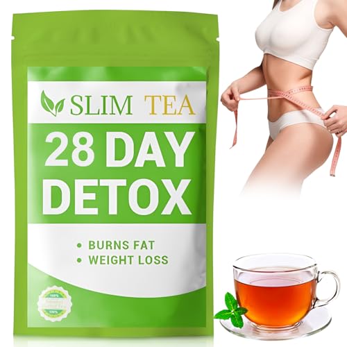 Detox Tee zum Abnehmen, 28 Tage Detox Tee mit Grüner Tee, Lotusblatt, Cassiasamen, Moringasamen, Maulbeerblatt, Natürliche Sanfte Kräutermischung