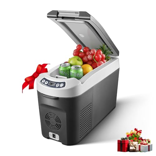AAOBOSI Kompressor Kühlbox 15 Liter, Kühlbox Auto -15℃~20℃, Kühlbox Elektrisch 12/24V für Auto, Lkw, Boot, Reisemobil