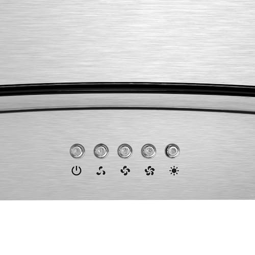 Akdy RH0680 30 Inch Island Mount Range Hood, 3-Speed Fan And Led Lights In Stainless Steel With Tempered Glass thumb #6