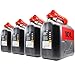 Produktbild KOVA 4x Benzinkanister 10L SCHWARZ Kunststoff Dieselkanister Reservekanister Kraftstoffkanister 10 Liter Wasserkanister für Benzin Diesel Wasser AdBlue 10-Liter-Kanister & Außgießer 10 ltr Petrol Can